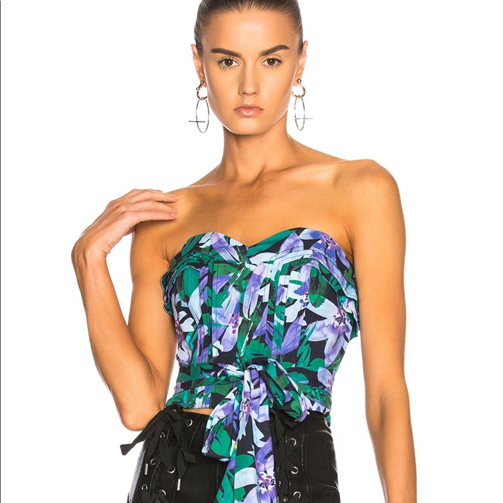 Marissa Webb Ashten Print Strapless Top